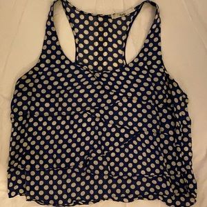 Ruffled polka dot shirt